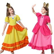 Halloween Children's Super Mario Princess Costume Girls Christmas Party Princess Dress Role Playing Stage Costume