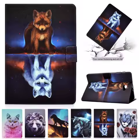 Tablet Coque For Samsung Galaxy Tab A 10.1 2016 T580 T585 Case Wolf Fox Animal Cover For Samsung Tab
