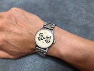 古董 舊裝 CCCP 蘇聯 罕見 美蘇解體前 特殊紀念錶面 老布殊。戈爾巴喬夫 上鏈 細三針 軍錶