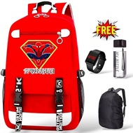 Boys' School Bag with SPIDERMAN Kraker Motif 0100 Fashion Full Set 4in1 Elementary and Middle School