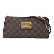 LOUIS VUITTON Eva 鏈條單肩手拿包 2way 包 N55213 Damier Ebene 二手 LV