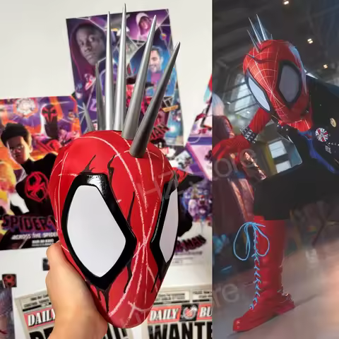 Full Helmet Spider-Punk Mask with Magnetic Rivet 1:1 Customizable Spider-Man: Across The Spider-Vers