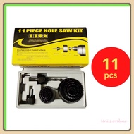 11PCS Hole Saw Set 19mm-64mm Sharpened Teeth Carbon Steel Wood Hole Saw Kit Wood Plastic Cutting Too