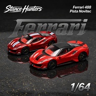 Stance Hunters-SH 1/64 Ferrari 488 Pista Novitec Diecast Car Model Alloy Simulation Collection Toy G