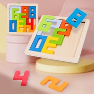 Number Tetris puzzle, wooden number puzzle
