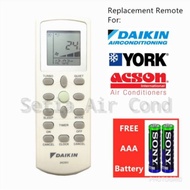 Daikin , York and Acson air cond remote