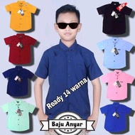 kemeja warna navy hitam putih maron pink biru army/Kemeja anak umur 1 - 14 tahun/ham anak laki laki/