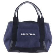 【日本直送】BALENCIAGA 巴黎世家 NAVY CABAS S 尺寸 托特包 339933 帆布 藏青色 男女皆宜【二手】