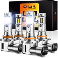 OXILAM New 9005 9006 LED Bulb Combo, HB-3 HB-4 90000LM 10X Ultra-Brightness, 3 Min Quick Installatio