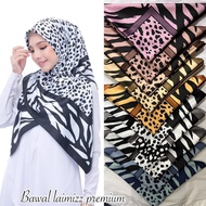 Muslimah Bawal Satin Leopard Print Hijab Silk Corak Harimau Tudung Scarf