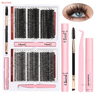 Large capacity 9-18mm eyelash set DIY single tuft thick and fluffy segmented eyelash glue tweezer se