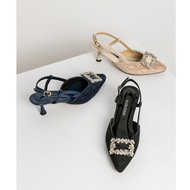 La Vita E Bella Exclusive Collection Kitten Heels Slingback Sandals for Women - [LS5001]