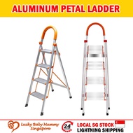 Heavy Duty Aluminum Pedal Ladder/4 to 6 Steps Ladder/Space Saving/Wide Pedal/Anti-slip Pad/Household