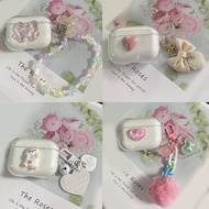 For Baseus E2 / W3 / M2 / E9 /M2s Case Cute Bear/flower Keychain Shell Transparent Earphone Silicone