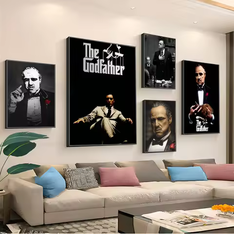 1pc The Godfather Anime Poster Self-adhesive Art Poster Waterproof Paper Sticker Coffee House Bar Ro