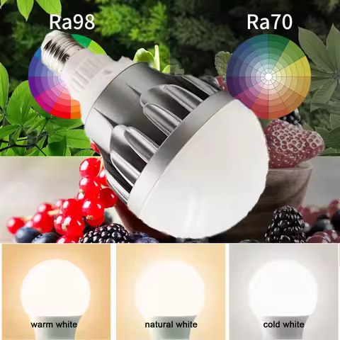 High CRI Ra 95+ Dimmable E27 LED Bulbs Lamp Light AC100-240V 2700K/3000K/4000K/5000K/6000K for Photo