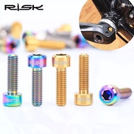 RISK TI Titanium 4PCS M6x20mm Crank Bolts Bike Crankset Disc Brake Adapter Mount Bolt