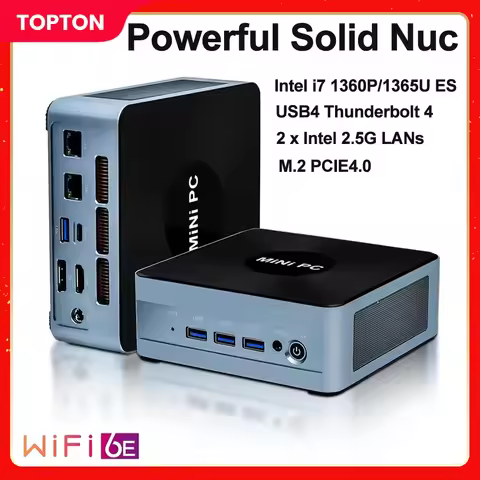 Topton D17 Solid Nuc Gaming Mini PC Intel i7 1360P/1365U ES Thunderbolt 4 2*DDR5 2*2.5G LAN Firewall