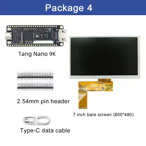 Sipeed Tang Nano 9K FPGA Development Board GOWIN GW1NR-9 RISC-V 2.54mm Pin Header+Type-C Data Cable+