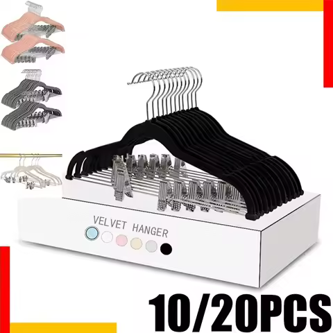 Velvet Pants Hangers,Non-Slip Clothes Hanger with Clips for Clothing Store,Pink Drying Display Racks