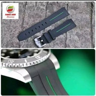 Strap Rolex Submariner 20mm 20 mm Green Black Watch Rolex Silicon StrapTALI