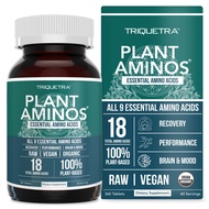 Plant Aminos Organic Essential Amino Acids (EAAs) & BCAA - 100% Plant-Based Raw, Vegan - All 9 Essen