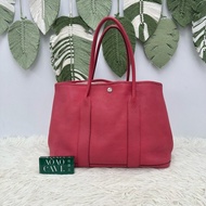 HERMES GARDEN PARTY 36 西瓜紅真皮手提包 D Stamp