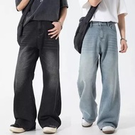 Men's Straight Cut Jeans Size S-5XL Zip Fly Non Strich With High Quality Seluar Jeans Lelaki 男士蓝色休闲韩