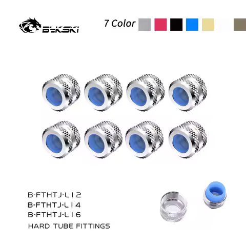 8pcs/lot Bykski Anti-off Hard Tube Fitting G1/4 Hand Compression For OD12/14/16MM Hard Tube Water Co