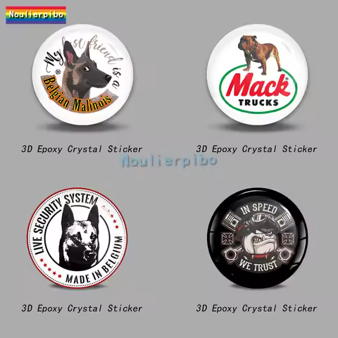 3D Cute Stereo Dome Epoxy Car Sticker Shar Pei German Shepherd Proud Dog PVC Vinyl Car Decoration Mo
