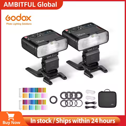 Godox MF12 MF12-K2 Macro Flash 2 Light Kit Mini Speedlite built-in Godox X System TTL Flash + Color 