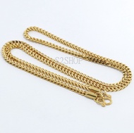 s2shop สร้อยคอสแตนเลสแท้ สร้อยคอพระ ลายสี่เสา ห้อยพระได้ 1 องค์ ความกว้าง 4 มมความยาว 26 นิ้วNo.174