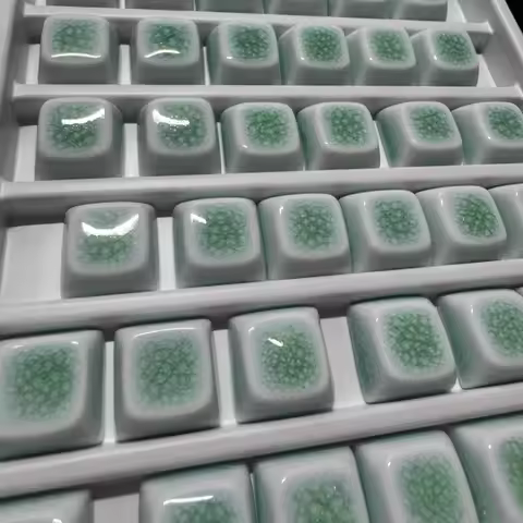 New Ceramic Keycap Set Suitable 60/75/87/113 Keyboard Keycaps Ice Crack Ceramic Personalized Custom