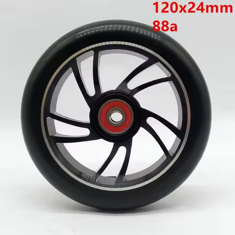 2PCS 120mm Freestyle Stunt Scooter Wheels 88A With High elastic PU Aluminum Alloy Hub ABEC-9 22*8*7m