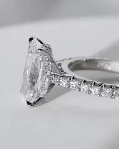 JOVOVASMILE Moissanite Engagement Ring 5 Carat 8*12mm Radiant Cut 18k White Gold Jewelry For Woman W