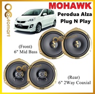 MOHAWK Plug & Play Front & Rear OEM Speaker For PROTONPERODUATOYOTAHONDANISSAN-(Perodua Alza)