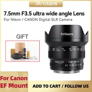7artisans 7 artisans 7.5mm F3.5 Wide angle Manual Focus APS-C Lens for Canon EF 77D 80D Nikon F Mount D7500 D7200 DSLR Cameras