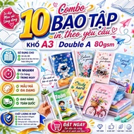 COMBO of 10 STUDENT BOOKS PRINTED BY CUSTOMERS SEND SIZE A3 DOUBLE A 80gsm NEW 2025