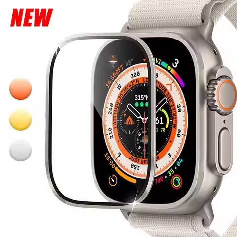 Screen Protector Glass for Apple Watch Ultra 2 49mm Metal Tempered Frame Film Anti-Scratch IWatch Se