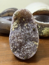 天然精品 ｜ 烏拉圭紫晶洞 聚寶盆 共生黃鐵礦 帶方解石 晶體閃爍 招財擺件