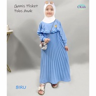 CKids Girls' Maxi Dress Pleated Plain Baju Raya Budak Perempuan Baju Raya Kids Girl