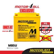 (LIMITED EDITION) MOTOBATT Quadflex MB5U Motorcycle Battery Premium Yuasa Replacement with AGM Techn