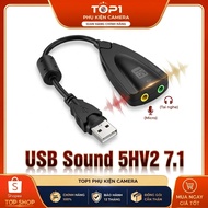 High Quality USB Sound Card 5HV2 7.1 - 7.1 Emulator USB Sound Card for PC, Laptop, Gaming, Livestrea