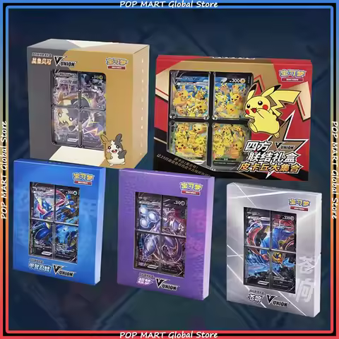 Original Pokemon Cartoon Quartet Coupling V-UNION Gift Box Simplified Chinese Trading PTCG Game Card