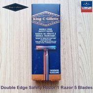 King C Gillette® Double Edge Safety Razor 1 Razor 5 Blades ยิลเลตต์ ชุดมีดโกน 2 คม