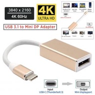 肥仔開倉 - TYPE-C USB3.1 To DP Display Port連接線/ Macbook Air 3.1轉DP Display Port高清線 (金銀色隨機發貨)