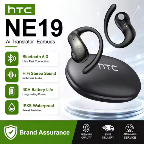 HTC NE19 Wireless Bluetooth Headphones OWS Open Ear AI Translate ENC Business Travel Earphone Music 