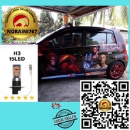 FOG LAMP LED LAMPU 2pcs15 Led TERANG H3 PCS Car Fog Light Fog Lamp H3 Constant light + Flash