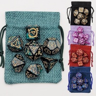 A Set of 7 Dragons Role-Playing Game Dice+D & D Dice Bag (D6 D20 D10 D12 D4 D8)