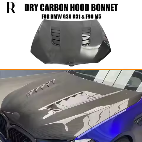 Dry Carbon Fiber Front Bumper Hood Bonnet Cover for BMW G30 Sedan G31 Wagon 520 530 540 M550 F90 M5